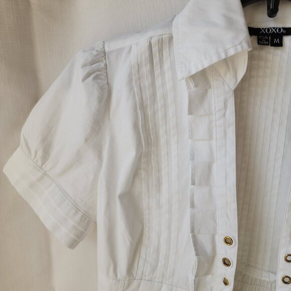 XOXO Vintage Victorian-Inspired White Fitted Blouse Romantic & Chic Women's M - Picture 8 of 15